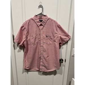 U.S. POLO ASSN. Men's Pink Short Sleeve Button Down Shirt size‎ XL
